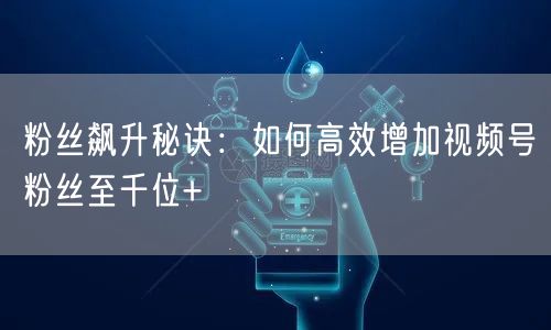 粉丝飙升秘诀：如何高效增加视频号粉丝至千位+