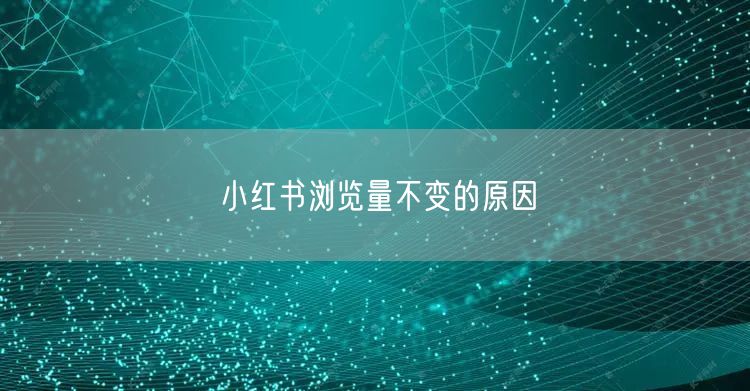 小红书浏览量不变的原因