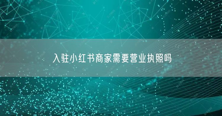 入驻小红书商家需要营业执照吗