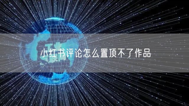 小红书评论怎么置顶不了作品