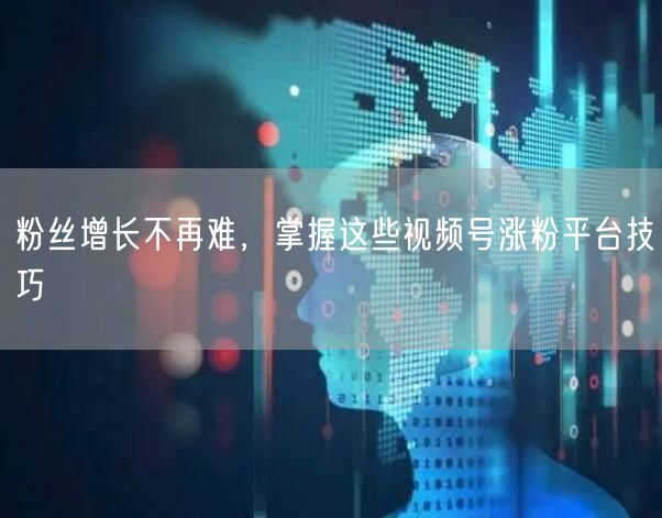 粉丝增长不再难，掌握这些视频号涨粉平台技巧