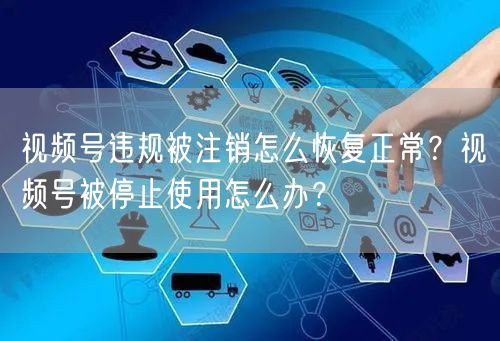视频号违规被注销怎么恢复正常？视频号被停止使用怎么办？