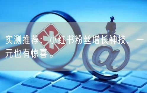 实测推荐：小红书粉丝增长神技，一元也有惊喜。