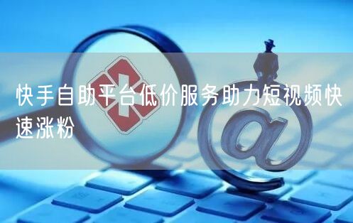快手自助平台低价服务助力短视频快速涨粉