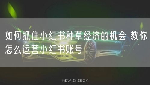 如何抓住小红书种草经济的机会 教你怎么运营小红书账号