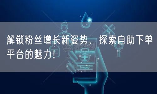 解锁粉丝增长新姿势,探索自助下单平台的魅力!
