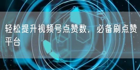 轻松提升视频号点赞数，必备刷点赞平台