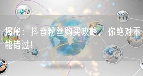 揭秘：抖音粉丝购买攻略，你绝对不能错过！