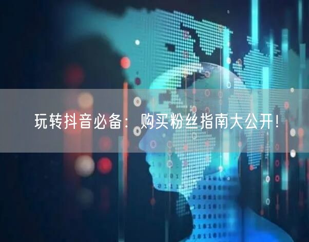 玩转抖音必备：购买粉丝指南大公开！